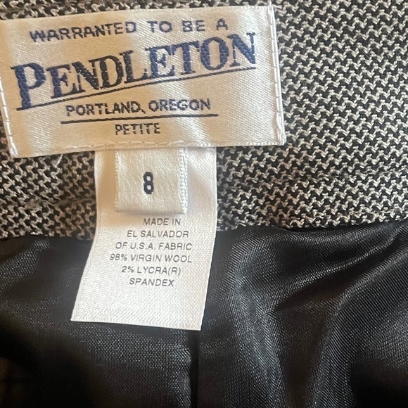 Pendleton Savvy Stretch‎ Wool Blend Black Micro Tweed Dress Pants Trouser Sz 8 - Picture 6 of 7